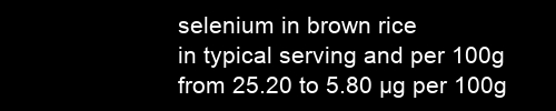 selenium in brown rice information and values per serving and 100g